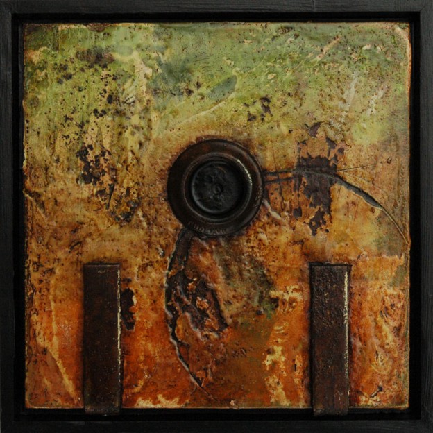 Paintings 1 – 6 from the series: Small Encaustic Assemblages