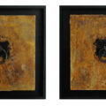 Paintings 7 and 8 (diptych) from the series: Small Encaustic Assemblages