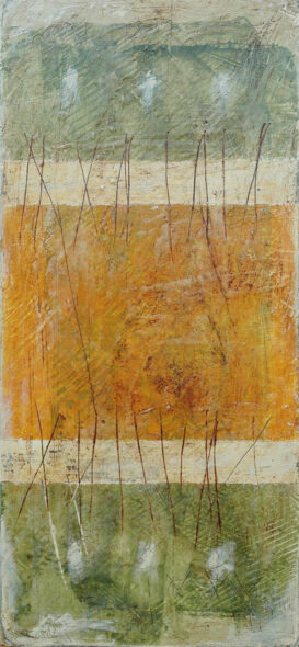 Striations Between Green and Yellow - Abstract Art by Domenick Naccarato