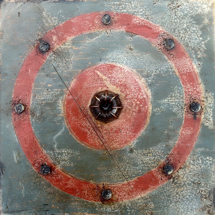 Concentric Circles With Eight Roofing Nails