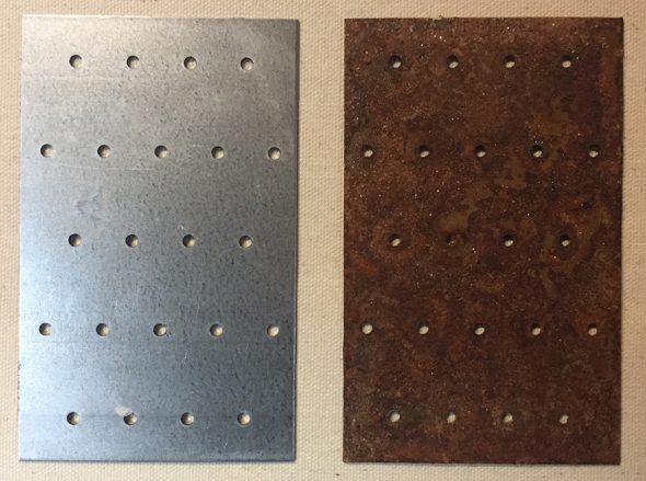galvanized steel before and after rusting