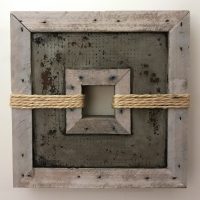 'Concrete Remnants, No.5' | apx. 13" x 13" x 2.5" | cement, wood, wire mesh, twine, and acrylic paint