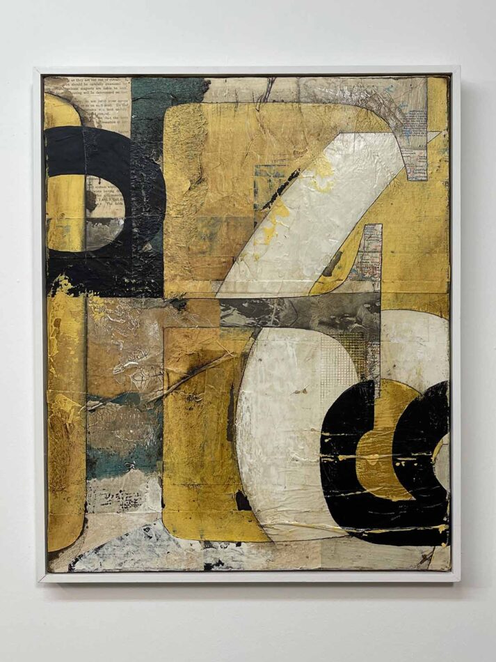 Typographic Composition E6g | 20.75" x 16.75" | mixed mediums with collage on canvas | 2022