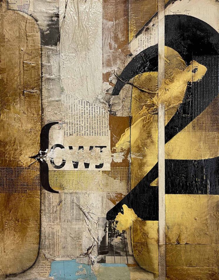 Typographic Composition R{owt2 | 20.75" x 16.75" | mixed mediums with collage on canvas | 2022
