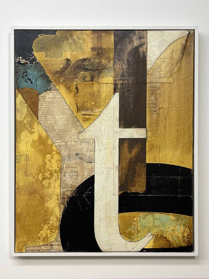 Typographic Composition Yt0 | 20.75" x 16.75" | mixed mediums with collage on canvas | 2022