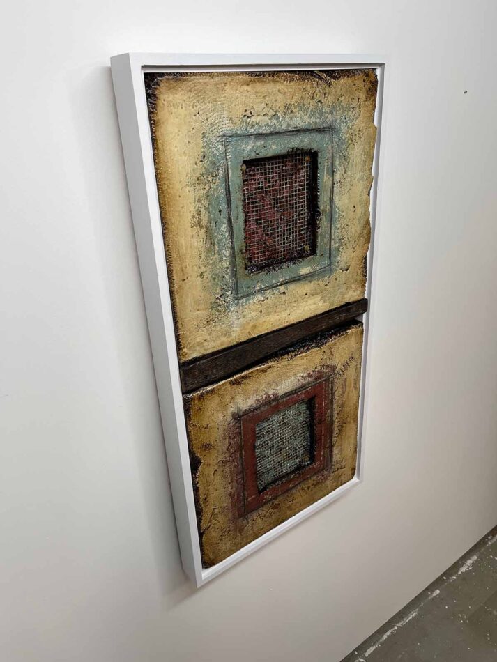 Wall Segments 2023 - No.1 | 32” x 16” x 2” | mixed mediums with assemblage on polystyrene