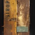 Remnants: Assemblage No. 6 | wood, plaster wrap, nails, cement, wire, screws, bracket, staple, rust, stain, pencil, polyurethane, and paint | 16" x 12" x 2.5" | 2016