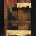 Remnants: Assemblage No. 13 | wood, twine, joint compound, tar, nails, screws, bracket, rust, stain, pencil, polyurethane, and paint | 16" x 12" x 2.5" | 2016