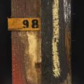 Remnants: Assemblage No. 14 | wood, plaster wrap, nails, screws, bracket, rust, stain, pencil, polyurethane, and paint | 16" x 12" x 2.5" | 2016