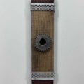 Remnants II: Assemblage No. 9 | Apx. 14.5” x 3.5” x 2.5” | Barn wood, paint, perforated steel, screws, spur gear | 2018
