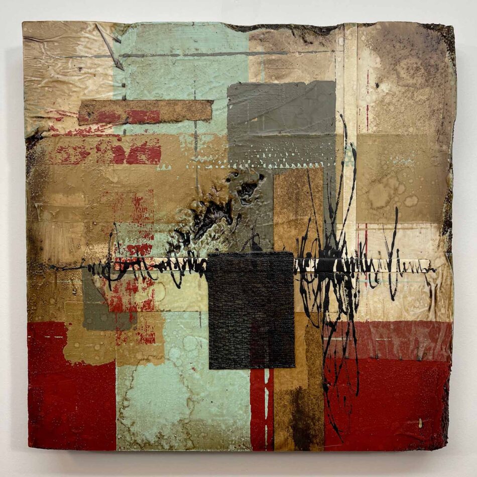 Abstract Composition 020523-C | 16" x 16" x 2" | mixed media on polystyrene | 2023