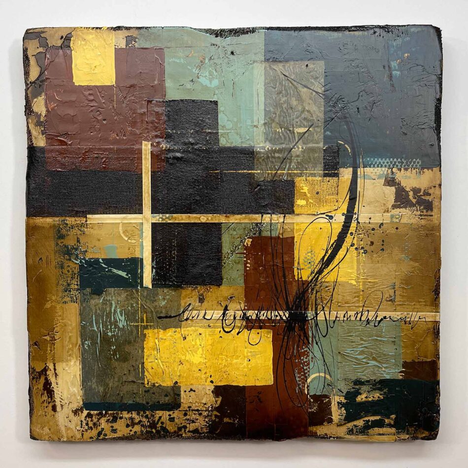 Abstract Composition 022623 | 24" x 24" x 2" | mixed media on polystyrene | 2023
