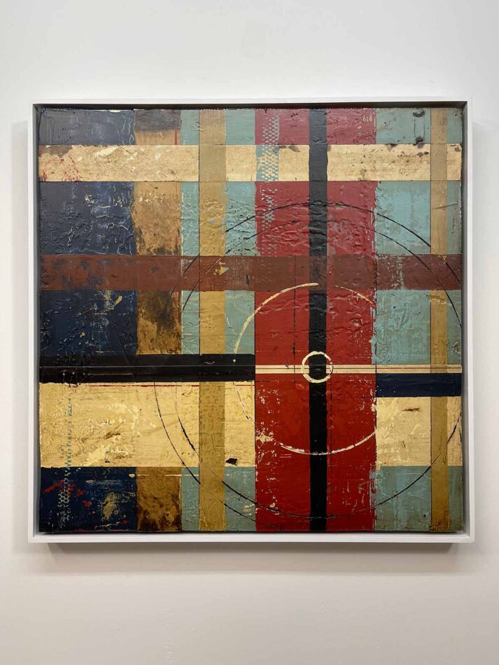 Abstract geometric art by Allentown artist Domenick Naccarato | Abstract Composition 031823 | 25" x 25" | mixed mediums on polystyrene | 2023