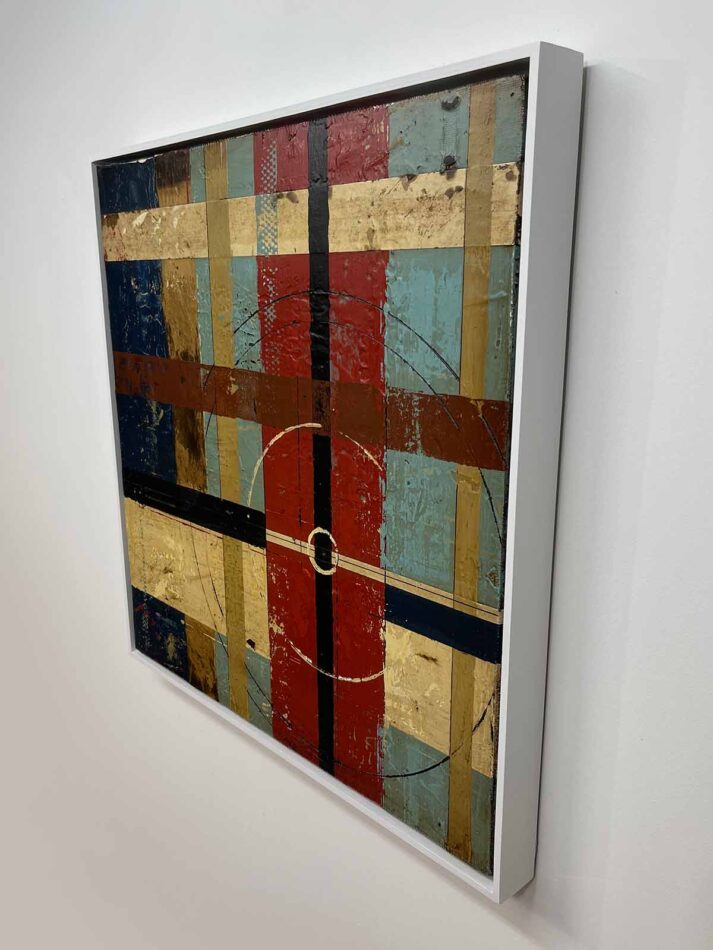 Abstract geometric art by Allentown artist Domenick Naccarato | Abstract Composition 031823 | 25" x 25" | mixed mediums on polystyrene | 2023