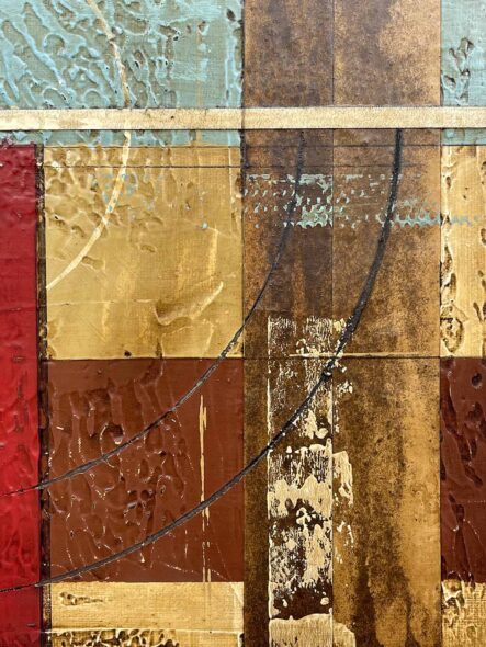 Abstract contemporary art by Allentown artist Domenick Naccarato | Abstract Composition 062823 | 25" x 25" | mixed mediums on polystyrene | 2023