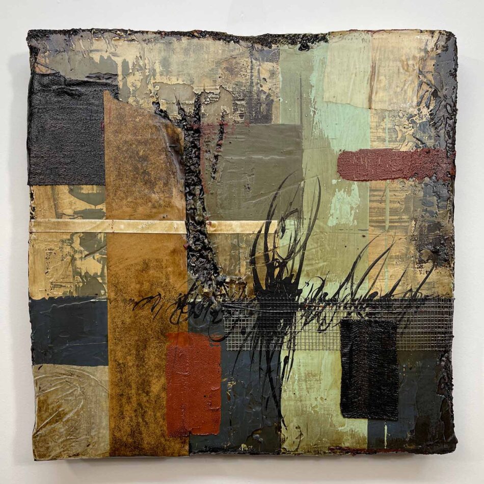 Abstract Composition 081622-A | 16" x 16" x 2" | mixed media on polystyrene | 2022