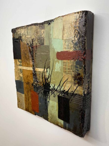 Abstract Composition 081622-A | 16" x 16" x 2" | mixed media on polystyrene | 2022