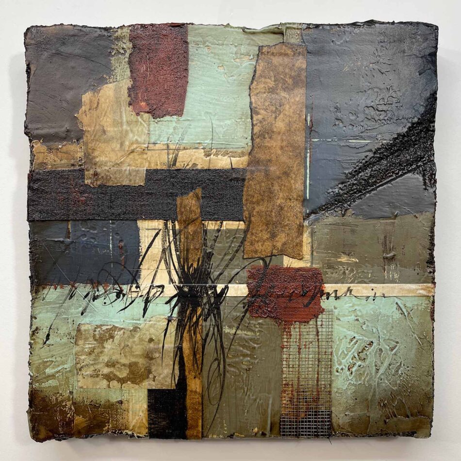 Abstract Composition 081622-B | 16" x 16" x 2" | mixed media on polystyrene | 2022