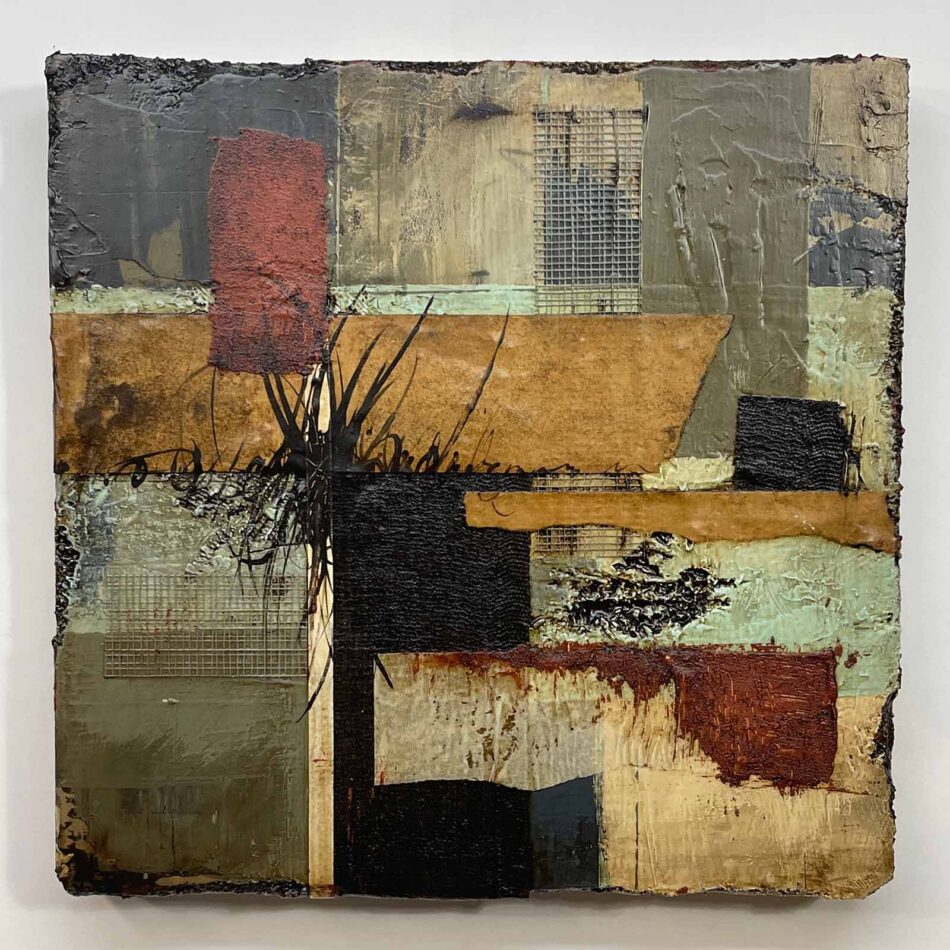 Abstract Composition 081622 | 16" x 16" x 2" | mixed media on polystyrene | 2022