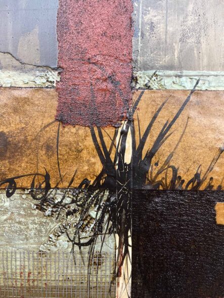 Abstract Composition 081622-C | 16" x 16" x 2" | mixed media on polystyrene | 2022