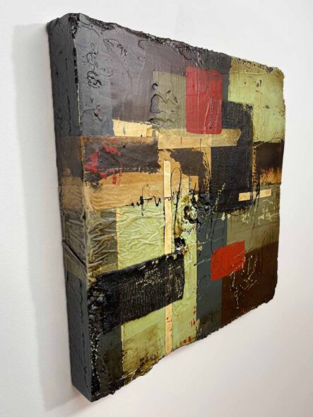 Abstract Composition 103122-B | 16" x 16" x 2" | mixed media on polystyrene | 2022