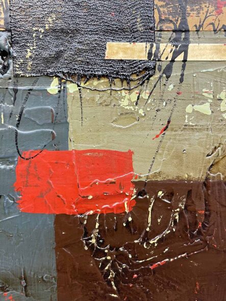 Abstract Composition 103122-B | 16" x 16" x 2" | mixed media on polystyrene | 2022