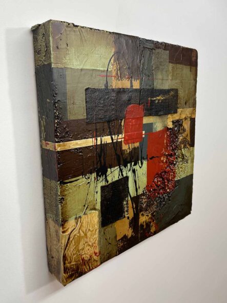 Abstract Composition 103122-C | 16" x 16" x 2" | mixed media on polystyrene | 2022
