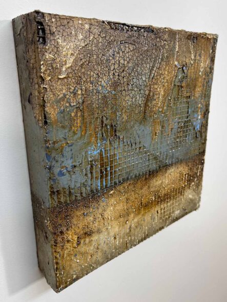Distressed Surfaces No. 3 | mixed mediums on cradled panel | 10.5” x 10.5” x 2” | 2024