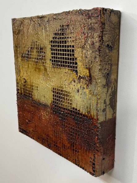 Distressed Surfaces No. 4 | mixed mediums on cradled panel | 10.5” x 10.5” x 2” | 2024