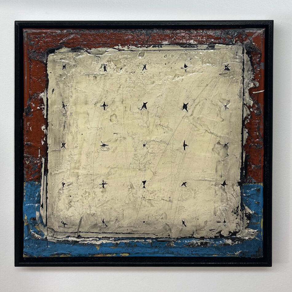 Surface Point Grid Triptych | mixed mediums on canvas | 12.5” x 12.5” each | 2024